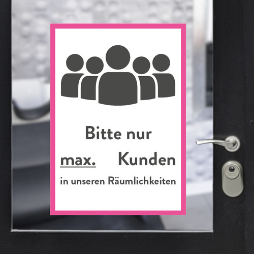 Sticker A3 max customers pink