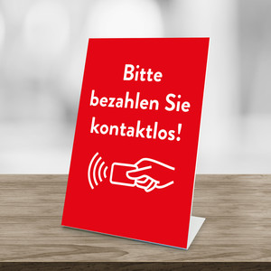Information display "contactless pay" red